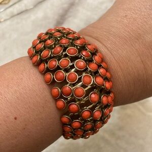 Statement Stretch Bracelet in Orange Fall‎ Color
